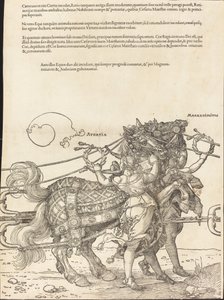 Rydwan triumfalny Maksymiliana I (Wielki Wagon Triumfalny) [tablica 7 z 8] autorstwa Albrecht Dürer