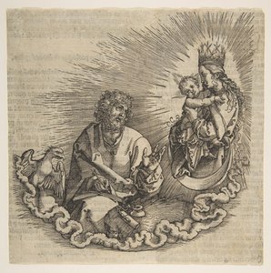 Dziewica ukazująca się św. Janowi, Frontyspis do Apokalipsy, 1511. autorstwa Albrecht Dürer