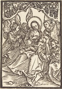 Dziewica karmiąca Dzieciątko Jezus z czterema aniołami autorstwa Albrecht Dürer