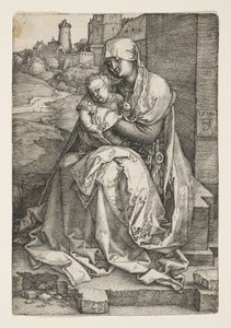 Dziewica siedząca przy ścianie autorstwa Albrecht Dürer
