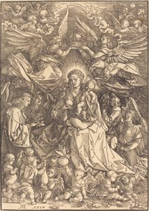Dziewica otoczona wieloma aniołami autorstwa Albrecht Dürer