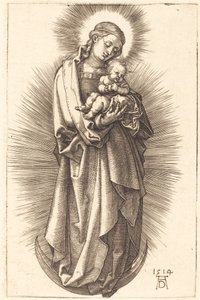Dziewica z Dzieciątkiem na półksiężycu z diademem autorstwa Albrecht Dürer