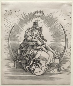 Dziewica na półksiężycu, c. 1510-1511. autorstwa Albrecht Dürer
