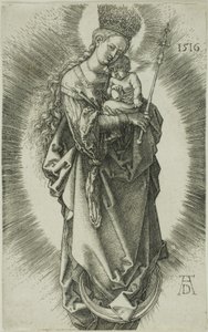 Dziewica na półksiężycu z koroną z gwiazd i berłem autorstwa Albrecht Dürer
