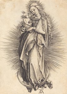 Dziewica na półksiężycu, c. 14981499. autorstwa Albrecht Dürer