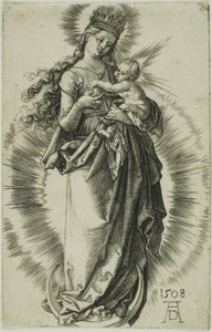 Dziewica na półksiężycu z koroną gwiazd autorstwa Albrecht Dürer