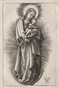 Dziewica z opaską do włosów na półksiężycu autorstwa Albrecht Dürer