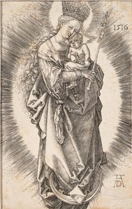 Dziewica z koroną z gwiazd i berłem, 1516. autorstwa Albrecht Dürer