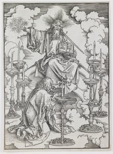 Wizja siedmiu świeczników z cyklu „Apokalipsa” autorstwa Albrecht Dürer