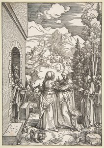 Nawiedzenie, z cyklu „Życie Marii Panny” autorstwa Albrecht Dürer