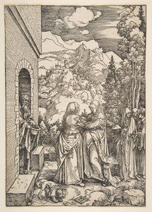 Nawiedzenie, z Życia Dziewicy, 1503-4. autorstwa Albrecht Dürer