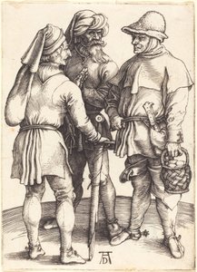 Trzej chłopi w rozmowie autorstwa Albrecht Dürer