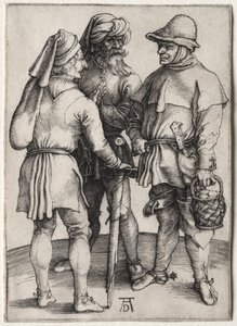 Trzej chłopi w rozmowie autorstwa Albrecht Dürer