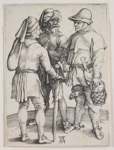 Trzej chłopi w rozmowie autorstwa Albrecht Dürer