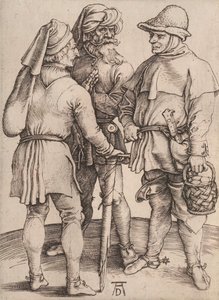 Trzej chłopi w rozmowie, 1497-1498. autorstwa Albrecht Dürer