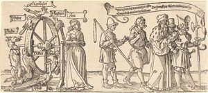 Czas i lis obracający kołem fortuny z ludźmi wszystkich rang na prawo autorstwa Albrecht Dürer