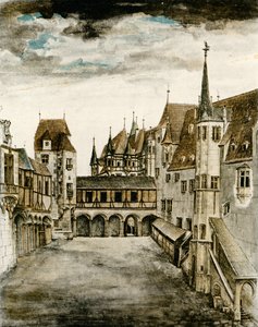 Widok na dziedziniec zamkowy autorstwa Albrecht Dürer