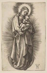 Dziewica z Dzieciątkiem na półksiężycu z diademem, 1514. autorstwa Albrecht Dürer