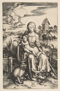 Dziewica z Dzieciątkiem z Małpą, ca. 1498. autorstwa Albrecht Dürer