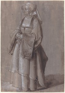 Młoda kobieta w niderlandzkiej sukience autorstwa Albrecht Dürer
