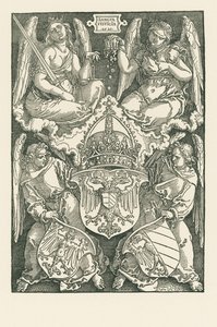Alegoria z herbem Cesarstwa i miasta Norymbergi autorstwa Albrecht Dürer or Duerer
