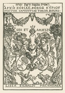 Tabliczka znamionowa Willibalda Pirckheimera, ok. 1502 r. (drzeworyt) autorstwa Albrecht Dürer or Duerer