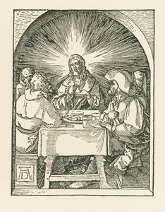 Chrystus i uczniowie w Emaus, ok. 1510 (drzeworyt) autorstwa Albrecht Dürer or Duerer