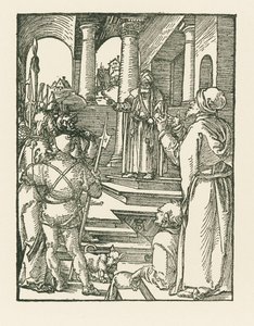 Chrystus przed Piłatem, ok. 1508-09 (drzeworyt) autorstwa Albrecht Dürer or Duerer