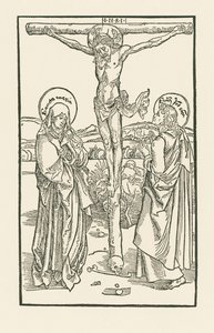 Chrystus na krzyżu z Maryją Dziewicą i świętym Janem autorstwa Albrecht Dürer or Duerer