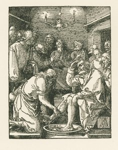 Chrystus umywający nogi Piotrowi, ok. 1508-08 (drzeworyt) autorstwa Albrecht Dürer or Duerer