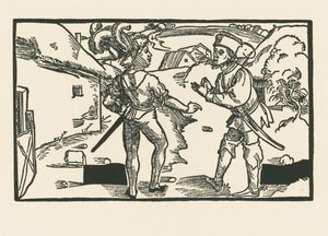 Clinia i Syrus, ok. 1492-93 (drzeworyt) autorstwa Albrecht Dürer or Duerer