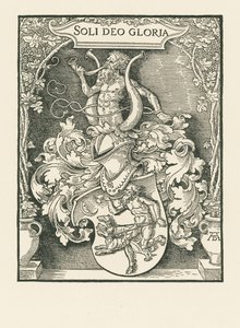 Herb Johanna Tscherte, ok. 1518 r. (drzeworyt) autorstwa Albrecht Dürer or Duerer