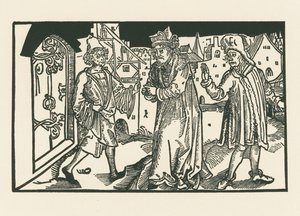 Davus, Simo i Chremes, ok. 1492-93 (drzeworyt) autorstwa Albrecht Dürer or Duerer