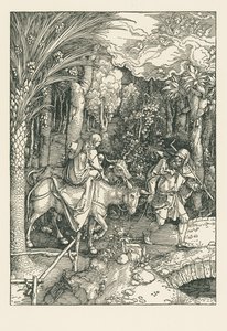 Ucieczka do Egiptu, ok. 1504 (drzeworyt) autorstwa Albrecht Dürer or Duerer
