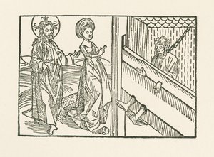 Czwarte dzieło miłosierdzia: Litość nad człowiekiem zbyt surowo ukaranym autorstwa Albrecht Dürer or Duerer