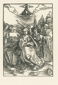 Święta Rodzina z pięcioma aniołami, ok. 1503-04 (drzeworyt) autorstwa Albrecht Dürer or Duerer