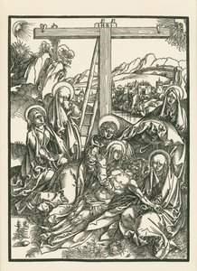 Lament nad Chrystusem, ok. 1500 r. (drzeworyt) autorstwa Albrecht Dürer or Duerer