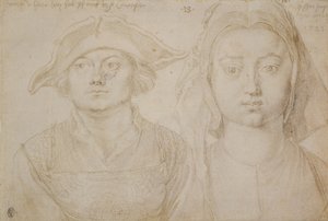 Marks Ulstat; Piękna młoda kobieta z Antwerpii, ok. 1520-21 r. (srebro, zagruntowane na papierze kredowanym w kolorze kości słoniowej) autorstwa Albrecht Dürer or Duerer