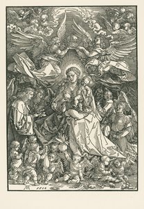 Maryja Dziewica ukoronowana przez dwóch aniołów autorstwa Albrecht Dürer or Duerer