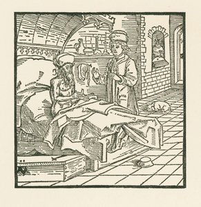 Mistrz Cato na łożu śmierci daje dobre instrukcje swojemu synowi autorstwa Albrecht Dürer or Duerer