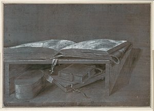 Otwarta książka (rysunek pędzlem na brązowym papierze) autorstwa Albrecht Dürer or Duerer