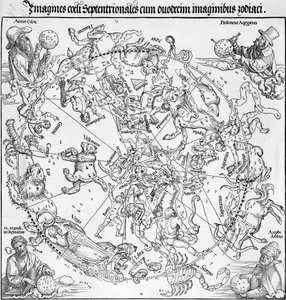 Para map północnej i południowej półkuli niebieskiej autorstwa Albrecht Dürer or Duerer