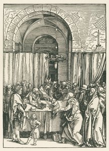 Odrzucenie ofiary Joachima, ok. 1504 r. (drzeworyt) autorstwa Albrecht Dürer or Duerer