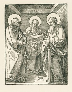 Święta Weronika między świętymi Piotrem i Pawłem - Sudarium Świętej Weroniki autorstwa Albrecht Dürer or Duerer