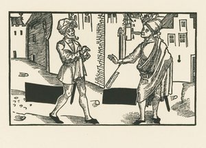 Sannio i Syrus, ok. 1492-93 (drzeworyt) autorstwa Albrecht Dürer or Duerer