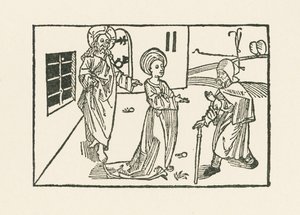 Drugie dzieło miłosierdzia: przyjęcie pielgrzyma w jego domu autorstwa Albrecht Dürer or Duerer