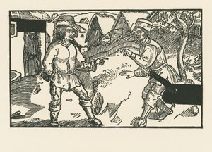 Syrus i Chremes, ok. 1492-93 (drzeworyt) autorstwa Albrecht Dürer or Duerer