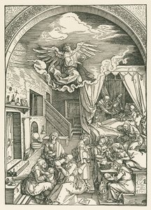 Narodziny Dziewicy, ok. 1503 (drzeworyt) autorstwa Albrecht Dürer or Duerer