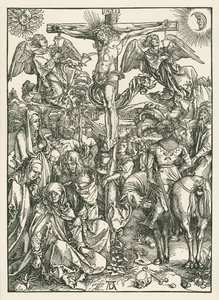 Ukrzyżowanie, ok. 1498 (drzeworyt) autorstwa Albrecht Dürer or Duerer