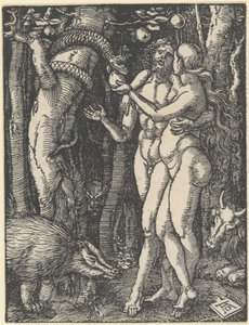 Upadek człowieka, z „Małej pasji”, ok. 1510 r. (Drzeworyt) autorstwa Albrecht Dürer